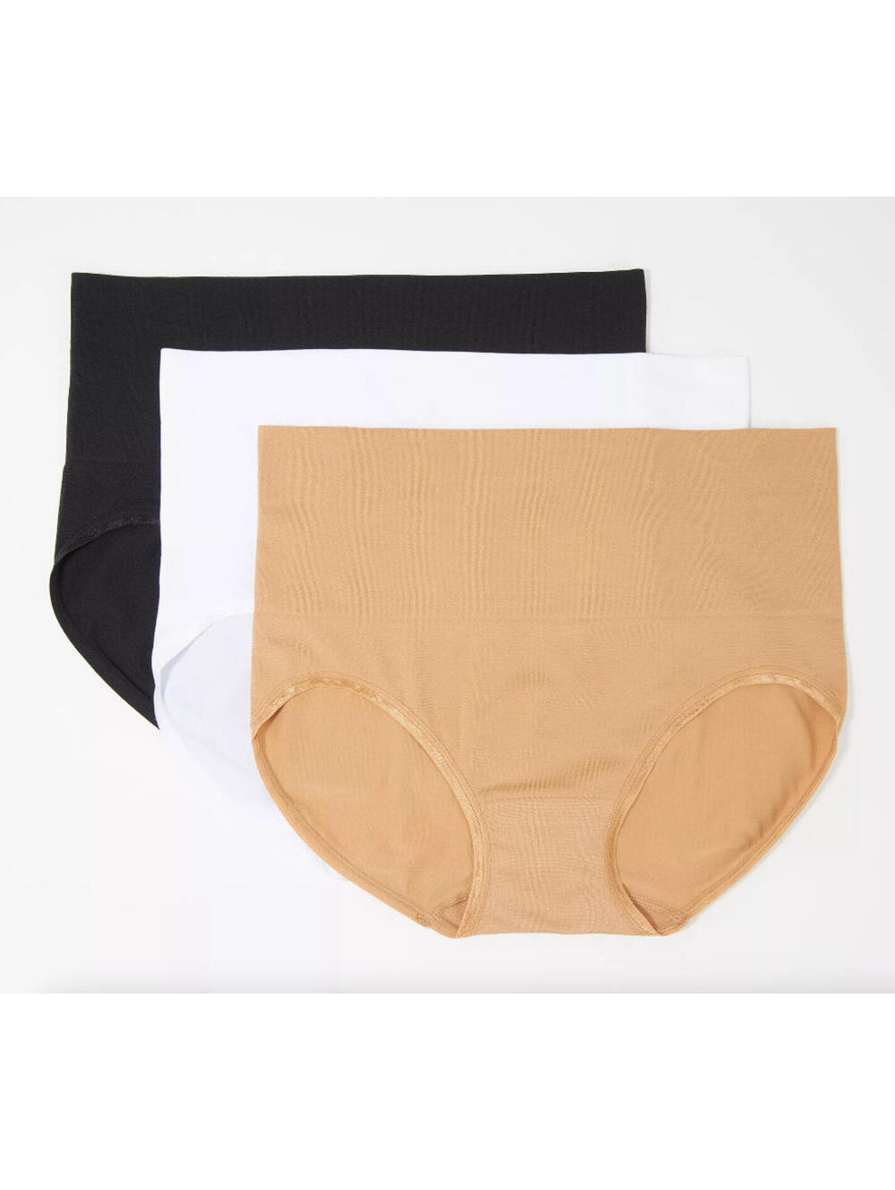 470 Breezies Seamless Wide Band Brief Panty Set of 3 BASICS sz M